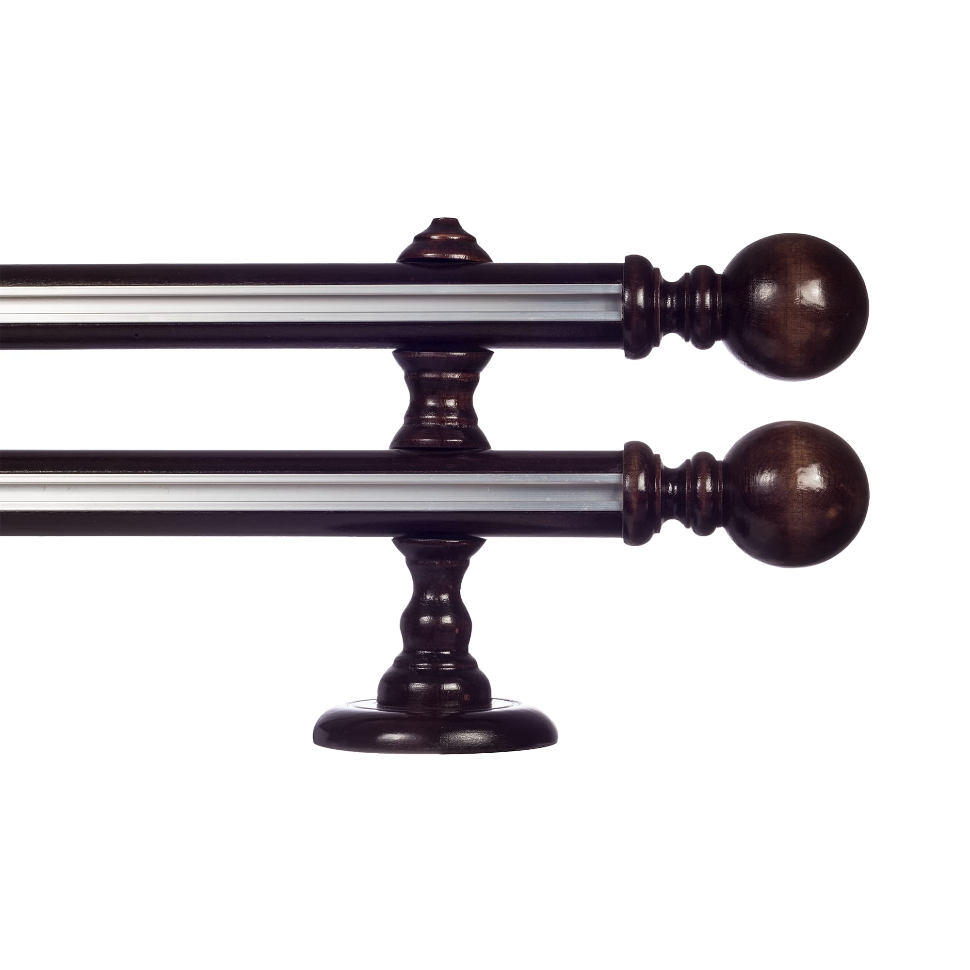Galerie lemn perdea Globo Double 35mm cu aluminiu Wenge Galerie lemn perdea Globo Double 35mm cu aluminiu Wenge